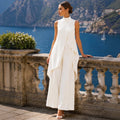 Valentina | Mono elegante con top de cuello alto drapeado
