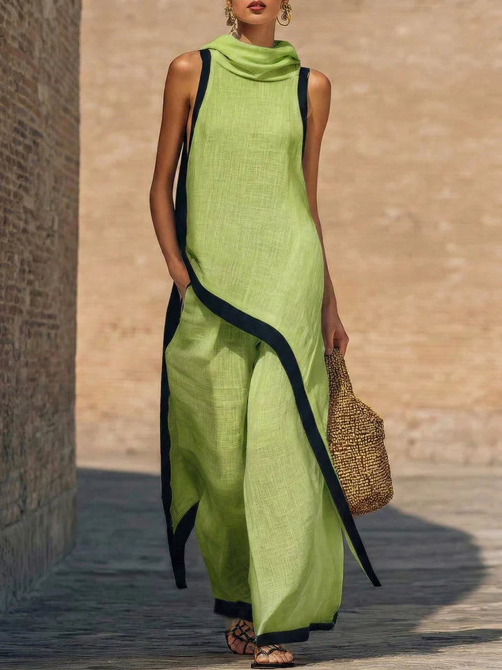LINÉE-Conjunto Blusa y Pantalón Veraniego.